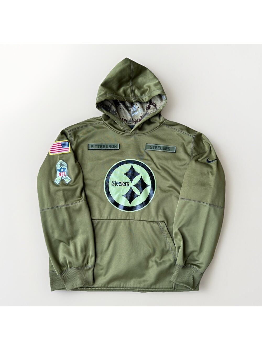 Pittsburgh Steelers Salute to Service Hoodie Men Size XL NFL Camo Sweatshirt